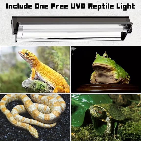 T5 UVB Reptile Light Kit 12-34 Inch with Detachable Reflector & 10.0 Lamp