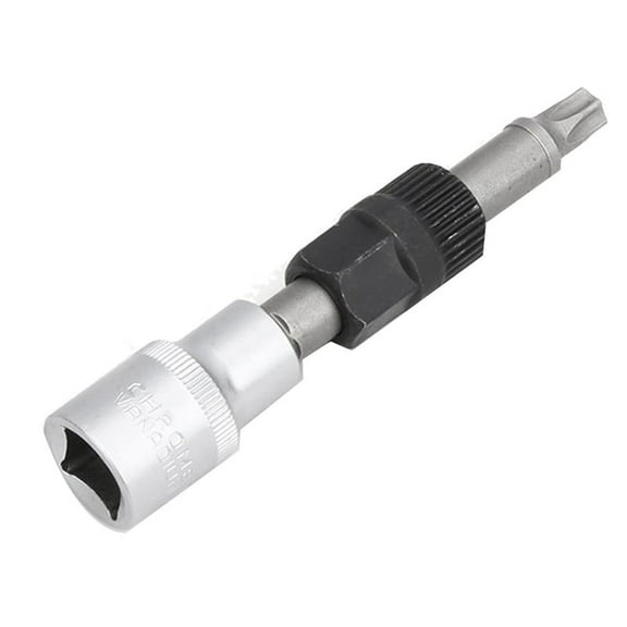 T50 Alternator Pulley Socket Drill Bit with 33 Teeth Tool Center-Bolt Remover Wrench