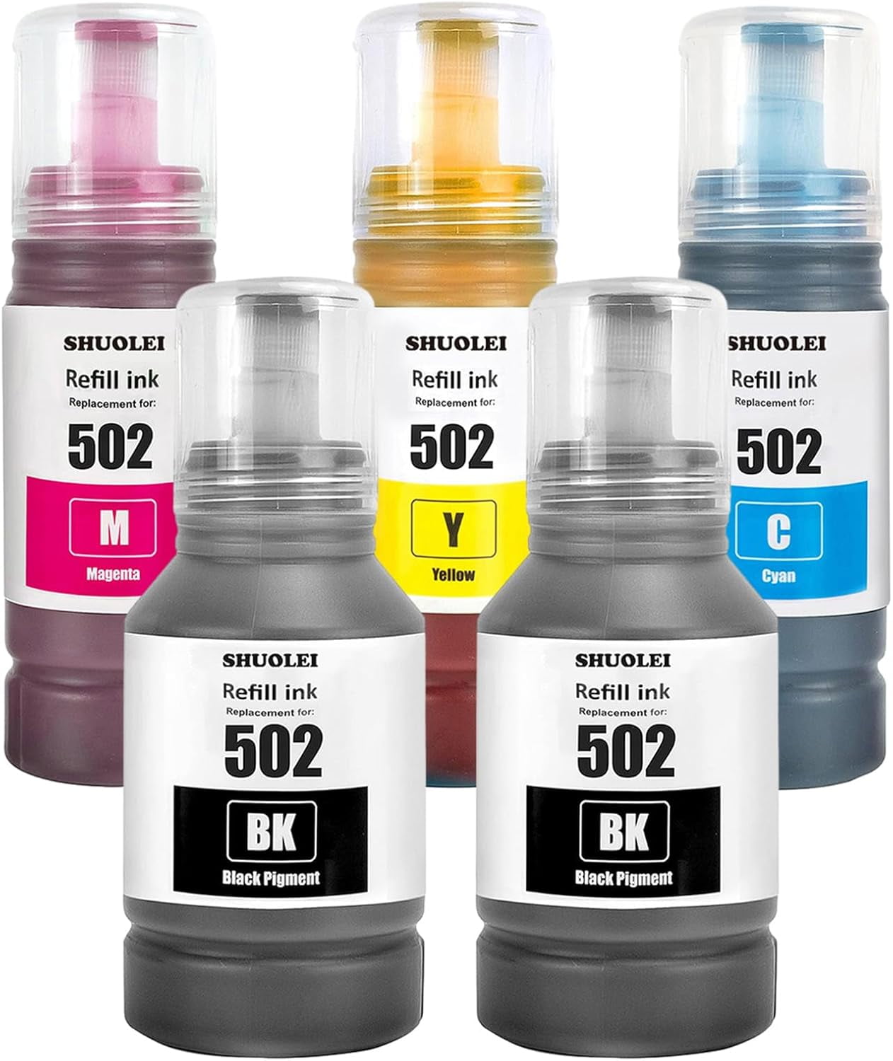 T502 502 Ink Refill Bottles Compatible with EPSON ET2760 ET-4760 ET2750 ET-3760 ET-2850 ET-15000 ST-4000 ST-2000