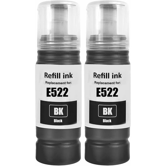 T522 522 Ink Refill Bottles ET-2800 ET-2803 ET-2400 ET-4800 Ink Refill Compatible for EcoTank ET-2720 ET-4700 ET-4810 ET-2840 Printer (Not Sublimation Ink) 4 Pack Black Cyan Magenta, Yellow