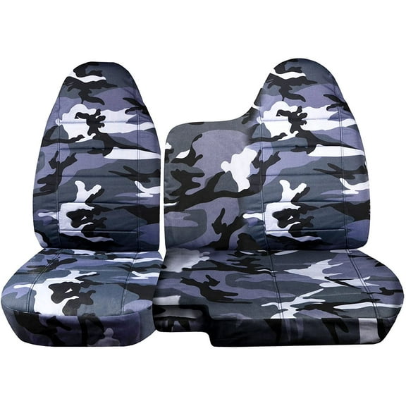 Fits 2004-2012 Chevy Colorado/GMC Canyon Seat Covers 60/40 Split No AR:Gray Camo