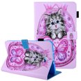 thumbnail image 1 of T580 Case, Galaxy Tab A 10.1 Case 2016 Released SM-T580 /T585,Allteych Slim Folio Multi Angle Stand Pencil Holder Auto Sleep Wake Smart Cover Shell for Samsung Galaxy Tab A 10.1 T580,Cute Cat, 1 of 8