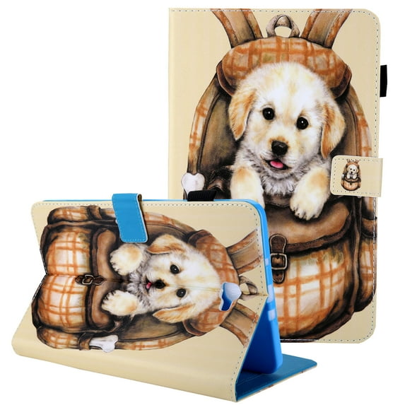 T580 Case, Galaxy Tab A 10.1 Case 2016 Released SM-T580 /T585,Allteych Slim Folio Multi Angle Stand Pencil Holder Auto Sleep Wake Smart Cover Shell for Samsung Galaxy Tab A 10.1 T580,Cute Dog