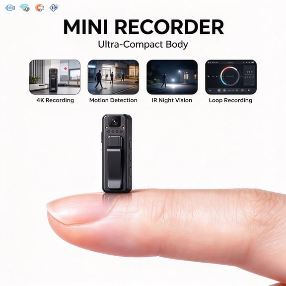 T6 4K HD Pocket Body Camera with 180 Adjustable Lens Infrared Night Vision and Continuous Recording for Outdoor and Law Enforcement