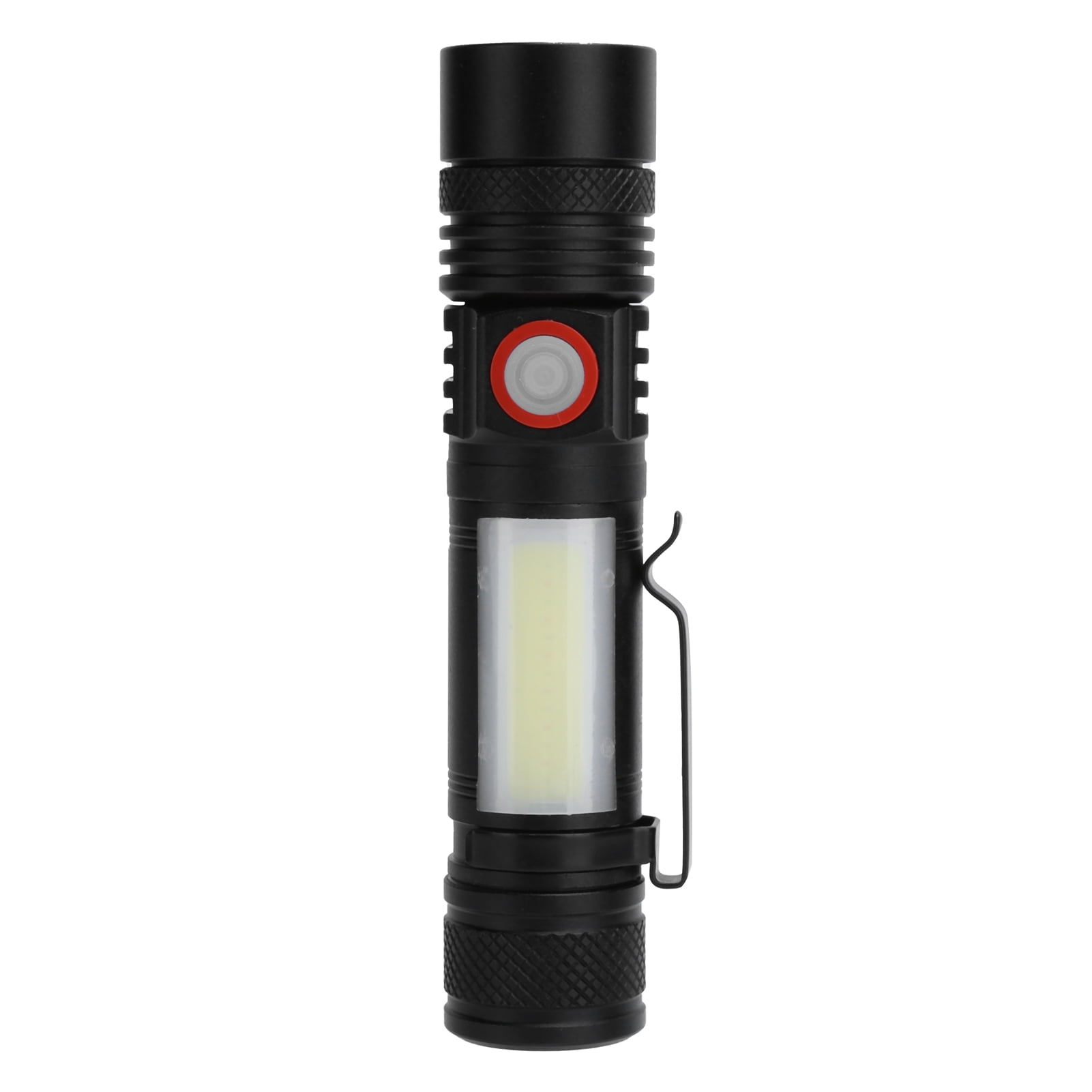 T6+COB Electric Torch Telescopic Zoom Powerful Flashlight Dual Light