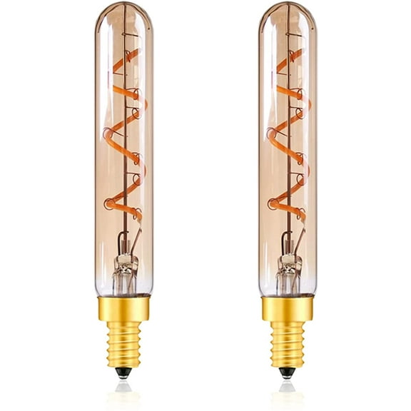 T6 Candelabra Led Light Bulbs, 2W E12 Edison Light Bulbs Tube Vintage LED Bulb Warm White 2200K, Candle Bulb 15 Watt Incandescent Equivalent,100lm, Not Dimmable, Pack of 2
