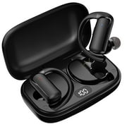 Cshidworld T60 Bluetooth Sport Headphones, Wireless Earbuds with LED Digital Display, 40 Hours of Playback Time, Bluetooth 5.3 for Earbuds, Premium Sound for Running, Sports, Gym, Black