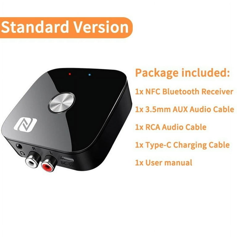 T68 Bluetooth 5.3 Audio Receiver NFC 3.5mm AUX RCA Stereo Wireless