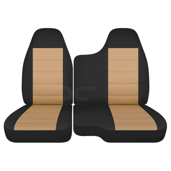 Fits 1998-2003 Ford Ranger/Mazda B-Series Velour Seat Covers 60/40Bench-No Armrest:Blk Tan