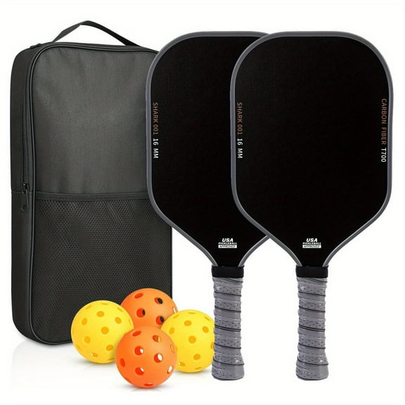 T700 Friction Rough Surface Carbon Fiber Pickleball Paddle, For Professional Training, 1pc and 1pc Set, 2pcs Set