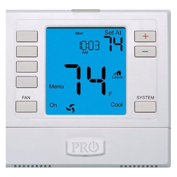 T755 3 Hot/2 Cold 7 Day Thermostat with 4-Sq-Inch Screen , White