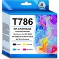 thumbnail image 1 of T786 Ink Cartridge Replacement for EPSON T786 786XL Ink Cartridge Compatible with Workforce Pro WF-4630 WF-5690 WF-5190 WF-5620 WF-5110 Printers (4 Pack, 1BK, 1C, 1M, 1Y), 1 of 4