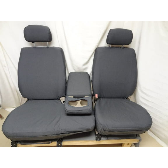 Durafit Covers Exact Fit Seat Covers Toyota Tundra Twill for 40/60 Split Seat with Headrests, Gray