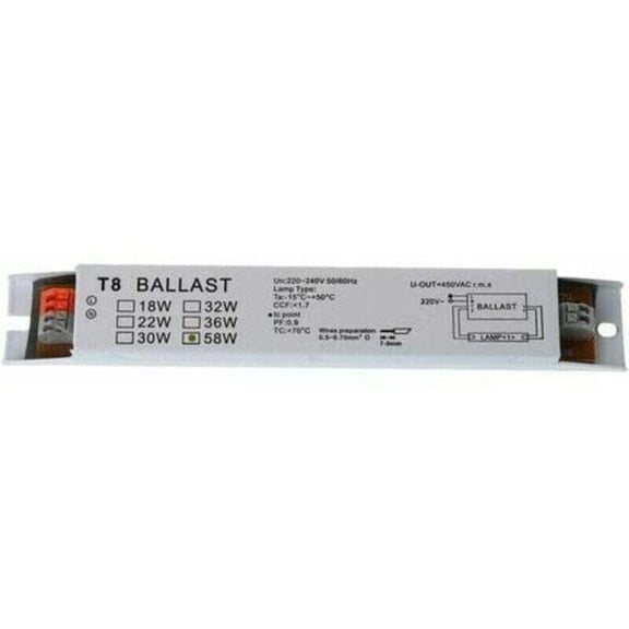 T8 220-240V AC 2x58W Wide Voltage Electronic Ballast Fluorescent Lamp Ballasts Electronic Ballasts