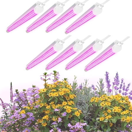 T8 2ft LED Grow Light for Indoor Plants, Red & Blue Spectrum, 20W, 8-Pack