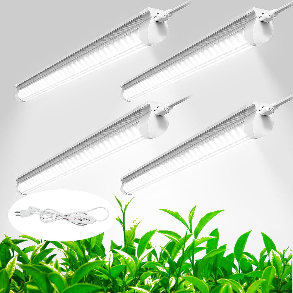 T8 4ft LED Grow Light,Full Spectrum 6000K Plant Light Fixture,Plug and