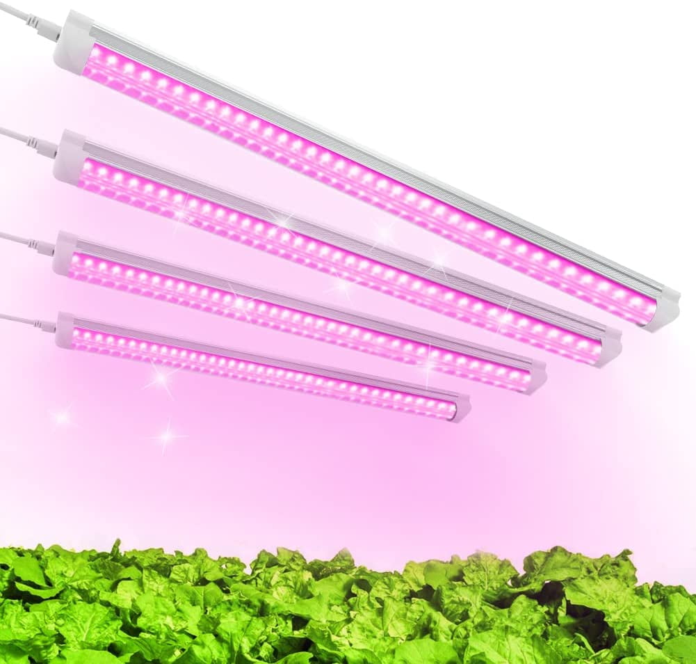 JESLED T8 4ft LED Grow Light Bulb Fixture, Indoor Plants, Red & Blue ...