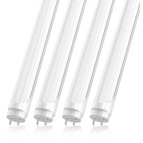 JESLED T8 4ft LED Light Bulbs 22W Fluorescent Tube, 2400LM 5000K Dyalight White, Type B Light Bulb, Ballast Bypass, Dual-Ended Power, Bi-Pin G13 Base, Frosted Cover, 8-Pack