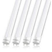 JESLED T8 4ft LED Light Bulbs 22W Fluorescent Tube, 2400LM 5000K Dyalight White, Type B Light Bulb, Ballast Bypass, Dual-Ended Power, Bi-Pin G13 Base, Frosted Cover, 8-Pack