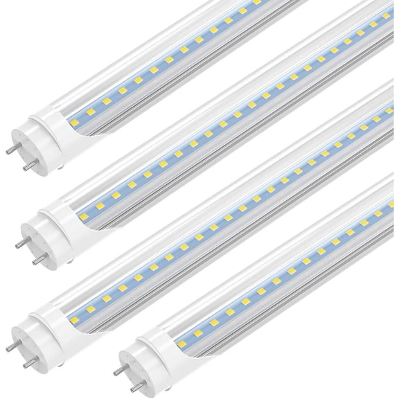 T8 4ft LED Light Bulbs 22W Fluorescent Tube, 6500K Cool White, 2400 Lumens, 4-Pack