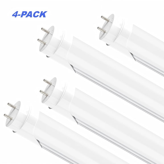 CNSUNWAY 4FT T8 LED Tube Light Bulbs, 22W 2420LM 6000K, Dual End Powered Ballast Bypass, Frosted, Bi-pin Base, 4 Pack