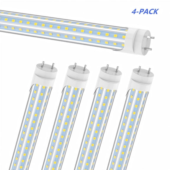 CNSUNWAY T8 4FT LED Light Bulbs, 40W 5200LM 5000K, Ballast Bypass Type B, 4-Pack