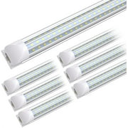 T8 4ft LED Shop Light Fixtures,Linkable, D Shape, 60W 6000K White, 12-Pack