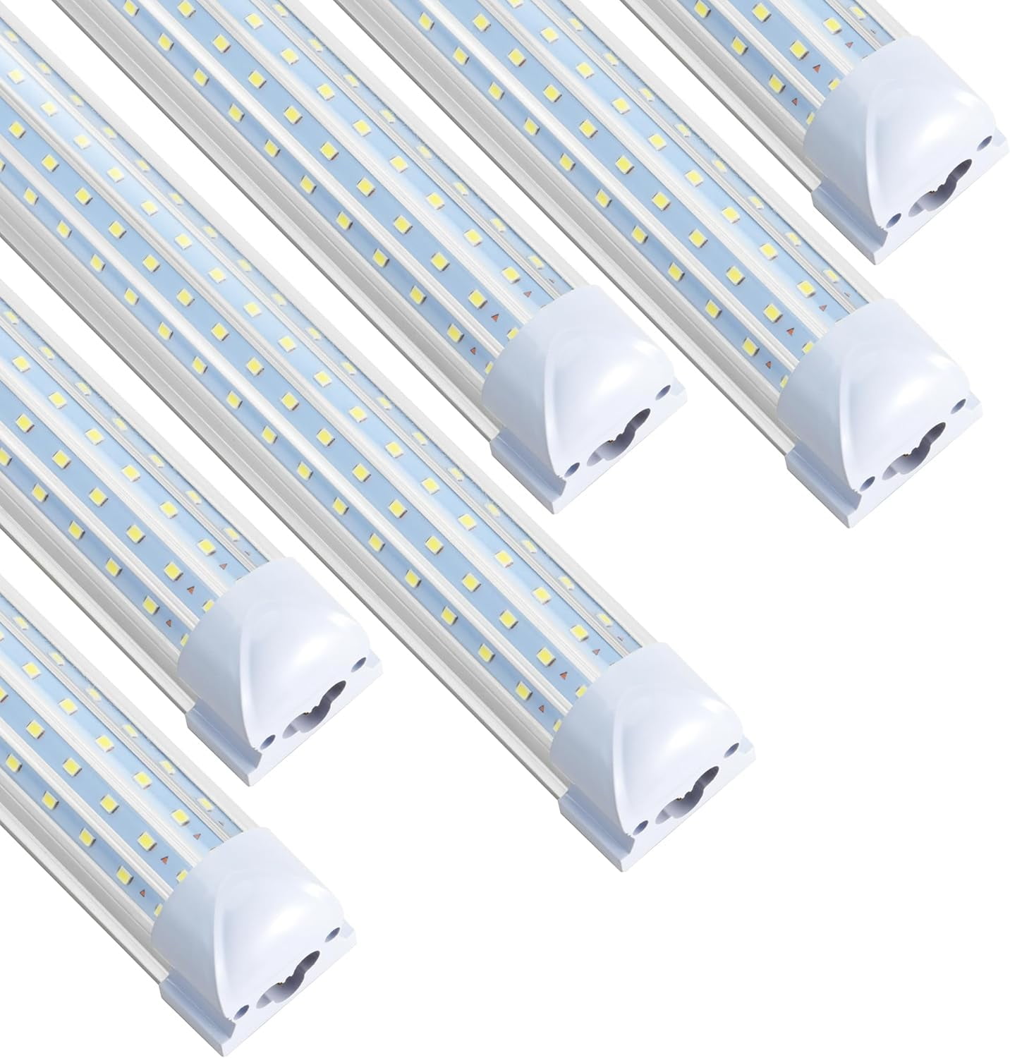 T8 4ft LED Shop Light Fixtures,Linkable, U Shape 4Rows, 60W 6000K Cold White,6Pack