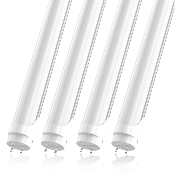 T8 4ft LED Tube Light Bulbs,Dual Row 28W 6500K,Dual-end Powered,4-Pack