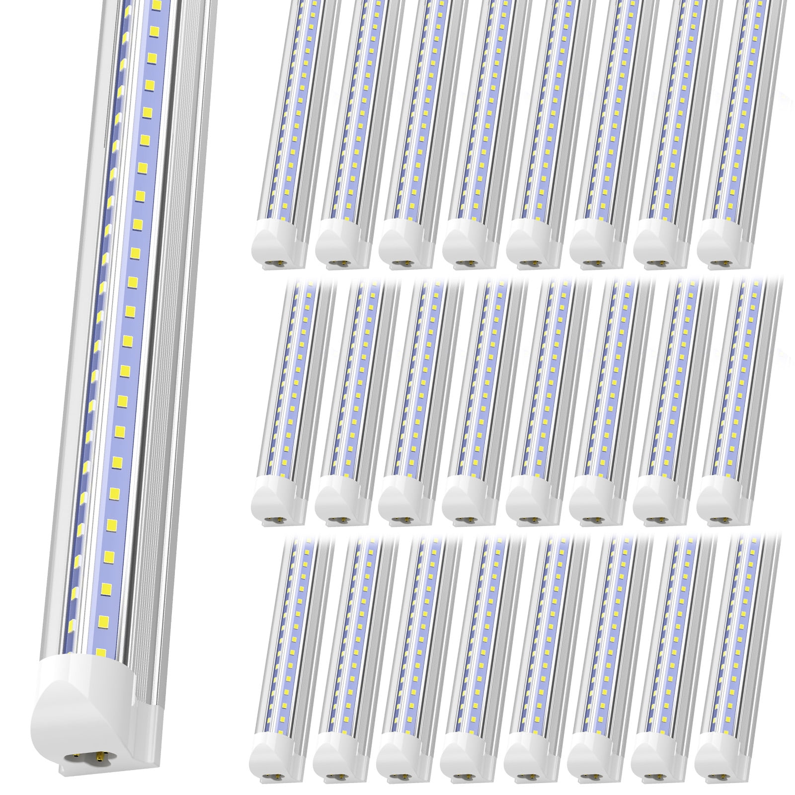 T8 6ft Linkable LED Shop Light Fixtures , V Shape, 54w 6000K COOL White ...