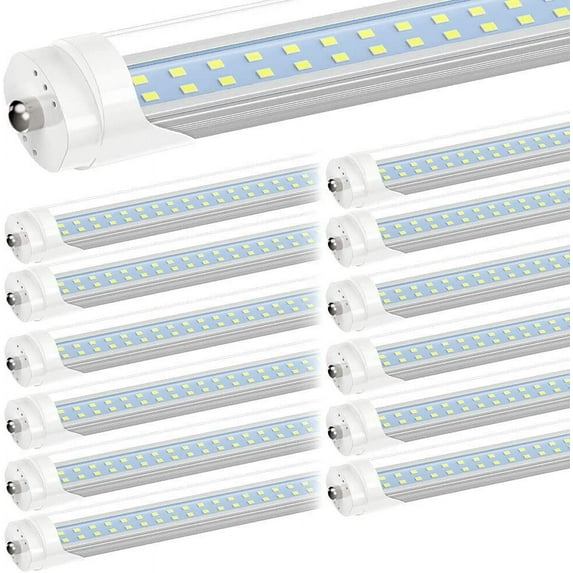 T8 8FT 72W LED Tube Light Bulb,FA8 Single Pin Double Row LED Shop Light,6000K Cool White,12 Pack