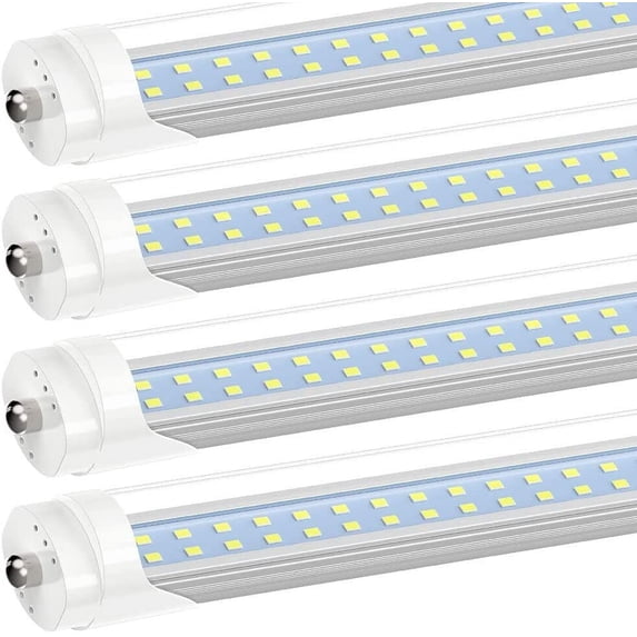 T8 8FT 72W LED Tube Light Bulb,FA8 Single Pin Double Row LED Shop Light,6000K Cool White,4 Pack