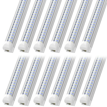 T8 8FT LED Tube Light Bulb,72W 9360LM V-shape Shop Light With US Plug,6000K Cool White,12 Pack