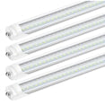 thumbnail image 1 of CNSUNWAY Single Pin Fa8 T8 LED Tube 8ft Light Bulbs V shape, 90W 5000K Daylight,10800LM Ballast Bypass, CLear Cover, ETL Listed, 4-Pack, 1 of 4