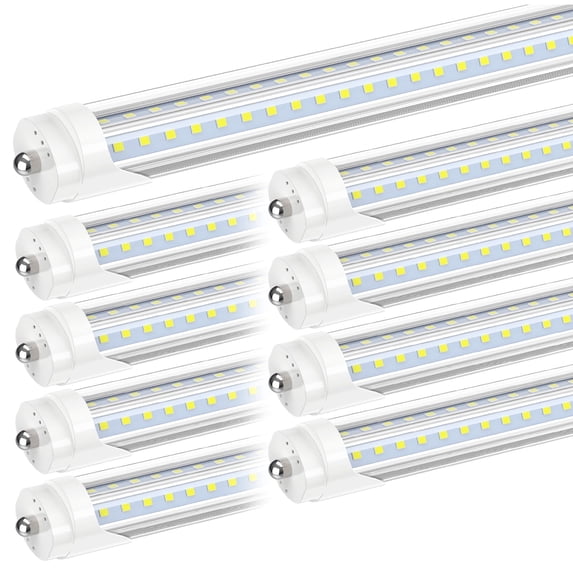 T8 8ft LED Tube Light Bulbs, Single Pin Fa8 Base, V Shape 72W 5000K,8-Pack