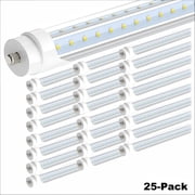 CNSUNWAY T8 LED Tube Light Bulbs V Shape, 8FT 80W 9600LM 6000K, Single Pin Fa8 Base Ballast Bypass, 25-Pack