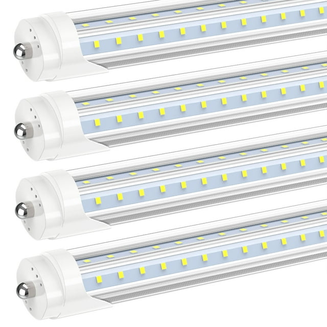 T8 8ft LED Tube Light Bulbs, Single Pin Fa8 Base, V Shape 72W 6000K