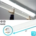 thumbnail image 1 of T8 Fluorescent Tube Light Bulb (1" Diameter), 32W, 48 Inch, 4100K Cool White, 2800 Lumens, G13 Bi-Pin Base, (T8 Only, Not Compatible with T12 or LED Fixtures) - LR20732, 4-Pack, 1 of 6