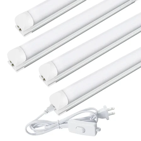 T8 LED Shop Light Fixture 4FT 36W LED Bulbs 6000K Cool White Frosted,4 Pack