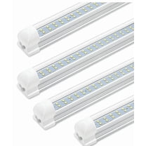 T8 LED Shop Lights Fixtures 4FT 6000K White 36W Clear Cover 4 Pack