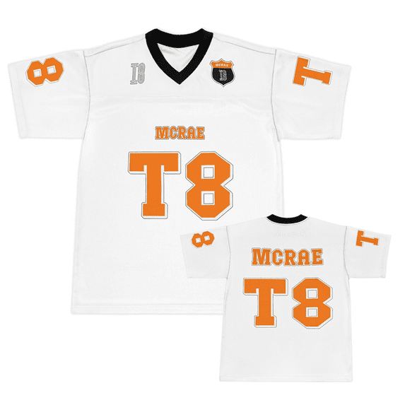 T8 McRae Jersey 2025 New Spring/Summer Men's and Women's Sportswear T8 McRae Football Jersey V-Neck T-Shirt