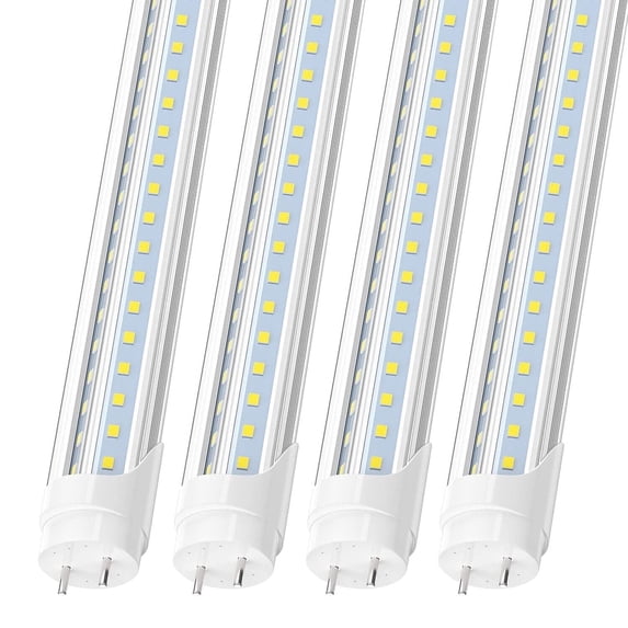 T8 V Shape 4ft LED Tube Light Bulbs,28W 6000K,Dual-end Powered,ETL Listed,8-Pack