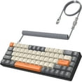 thumbnail image 1 of T8 Wired 68 Keys Mechanical Gaming Keyboard with Coiled Cable RGB Backlit for PC, 1 of 5