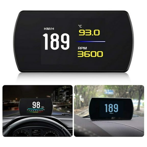 T800 Universal Digital Car HUD Head Up Display GPS Speedometer Car Smart Trip Computer Display Speed Voltage Clock with MPH Speed Alarm Low Voltage Alarm for After 2008 OBD2 EOBD Port Vehicles