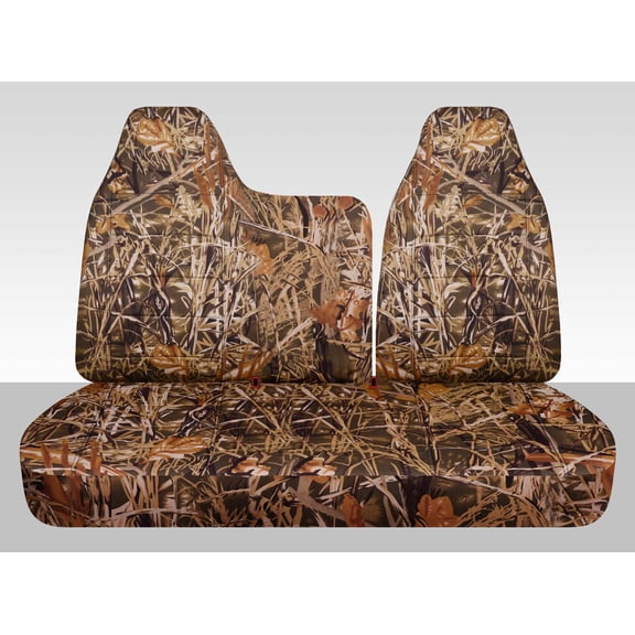 Fits 1997-1998 Ford F150 F250 Camo Seat Covers Front 40/60 Split Bench No Armrest:Wetland