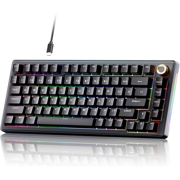 T81E Gaming , 75% Gasket Mount Wired with Knob & 5-Layer Sound ...