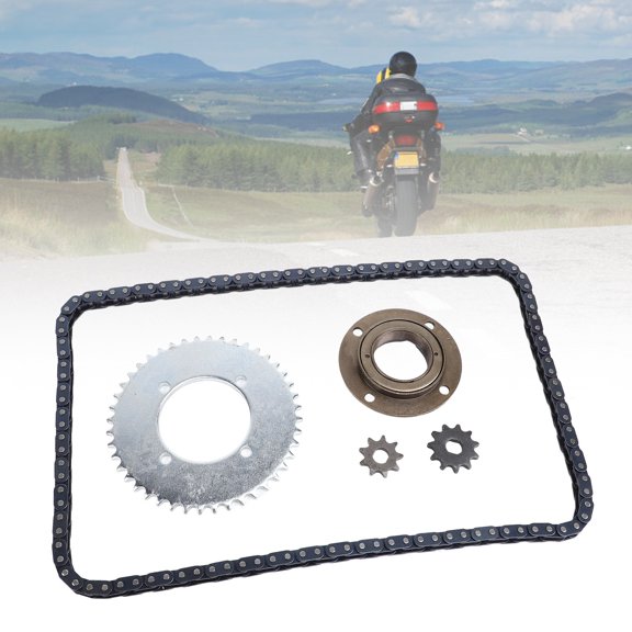 T8F 116 Link Drive Chain Kit with 9T & 10T Front Sprockets and 44T Rear Sprocket for Mini Motorcycle Karting 10mm 44T 116 Links 10TH Rear Chain Sprocket Toothless Flywheel Gear Set