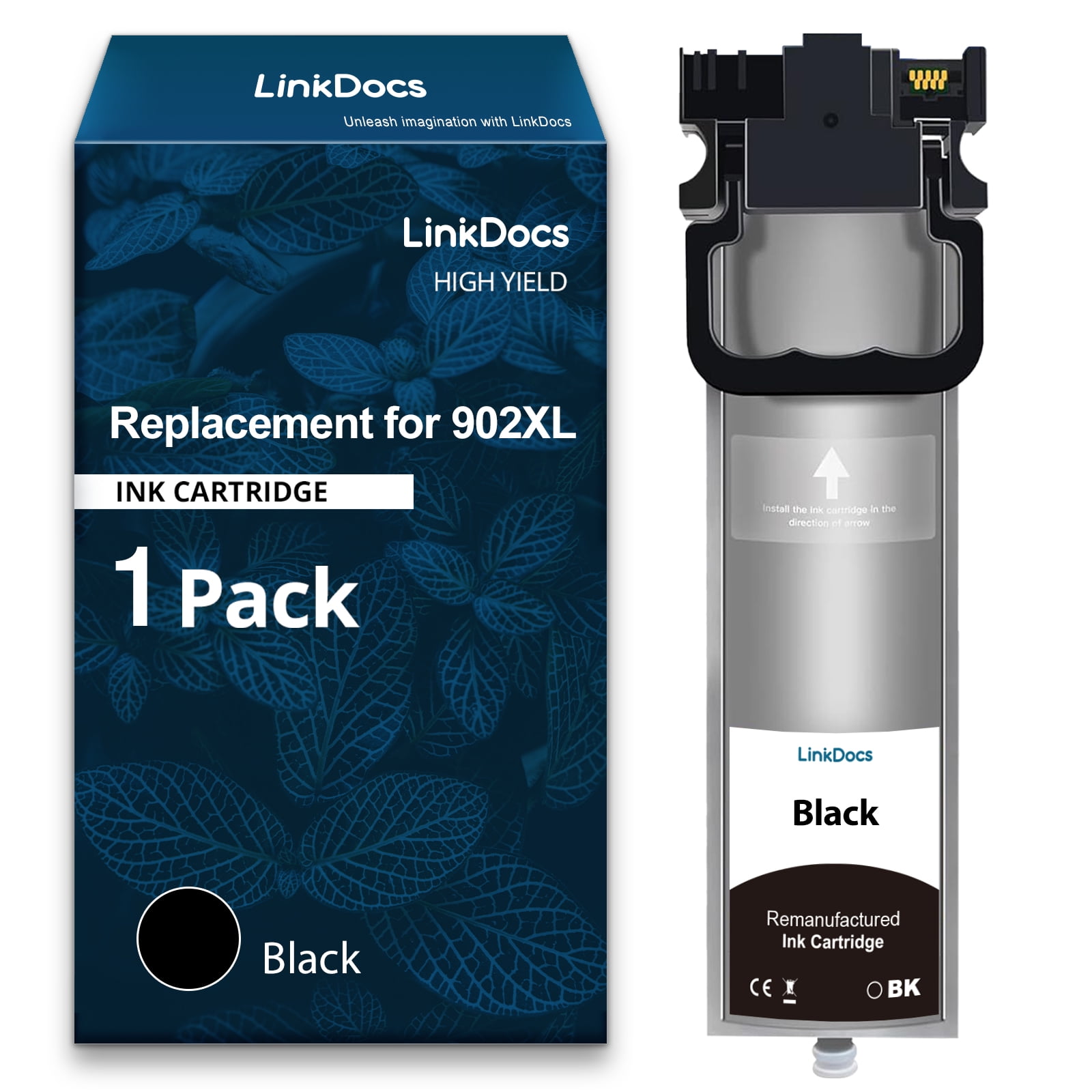 LinkDocs Black Ink Cartridge with Latest Chips Replacement for Epson ...