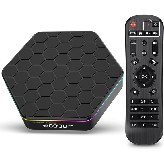T95Z Android TV Box 2025, 6k/3D HD Tv Box H618 Quadcore 4GB RAM 32GB ROM 2.4G/5.0G Dual WiFi & BT 5.0, Android 12.0 Box Support Multi-Lingual with LAN Ethernet 100M for Movie Game etc.