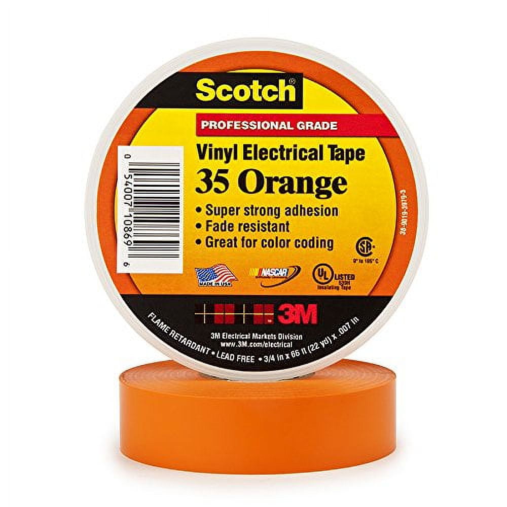 T96403510PKO Orange 3M 35 Electrical Tape, 7 mil, 3/4" x 66' (Pack of 10)